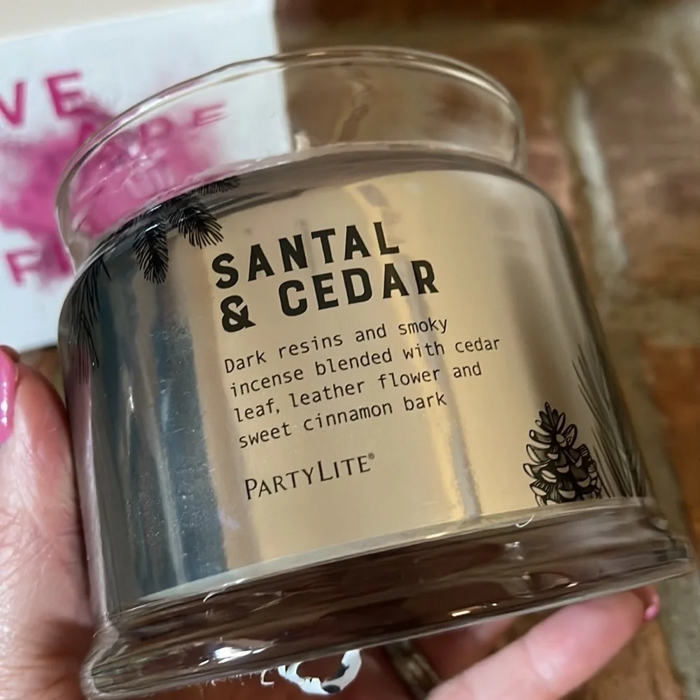 NIB PartyLite Santal & Cedar Lidded Jar Candle